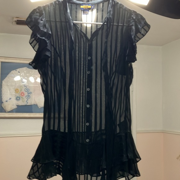 Ralph Lauren rugby silk top - Picture 2 of 7